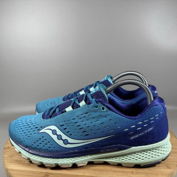 Saucony Breakthru 3 Everun Running Shoes Womens Size 9.5 Blue - Picture 3 of 8